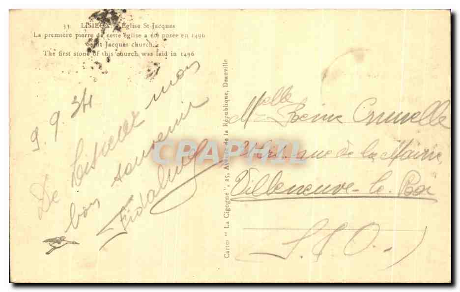 Église Saint-Jacques — Désaville — Carte postale n°33 — Rückseite
