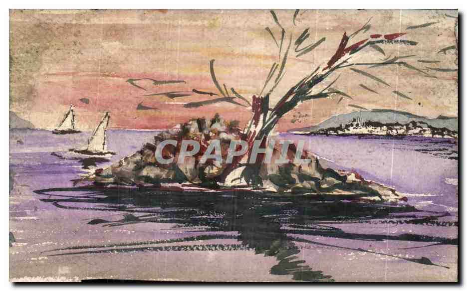 Dessin a la main Paysage  — Verso