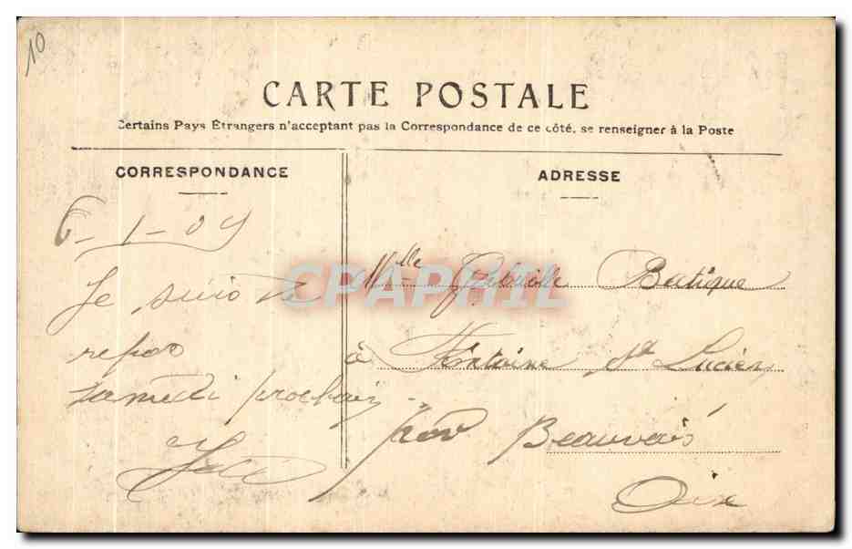 CPA Chantilly Le Chateau la Grande allee — Rückseite