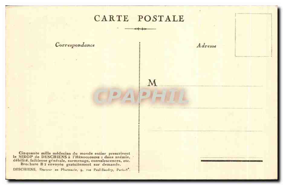 CPA Paris Palais de Justice — Verso