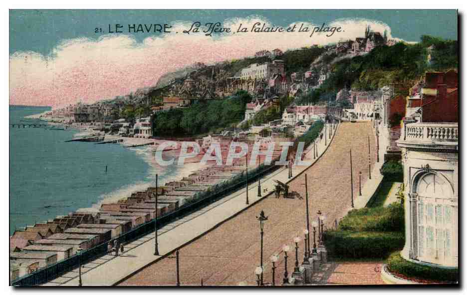 CPA Le Havre Le Here La Falaise et la Plage
