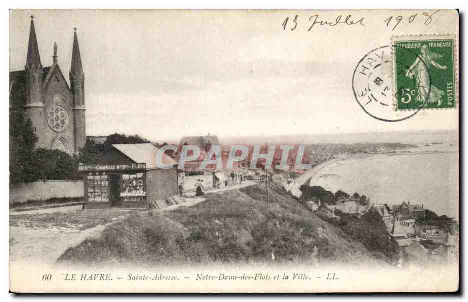 CPA Le Havre Saint Adresse Notre Dame des Flots et la Ville