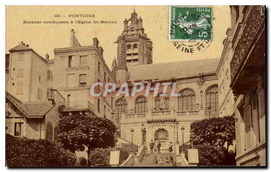 CPA Pontoise Escalier Conduisant a L'Eglise St Maclou