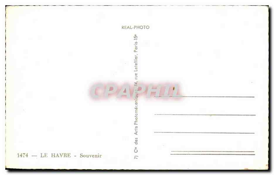 CPA Le Havre Bateau sortant du port La ville et la plage Hotel de ville Albert 1er — Rückseite