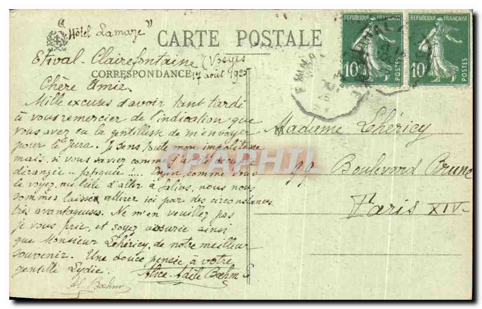 CPA Etival Clairrefontaine Le Chapelle De la Vierge De Grace — Rückseite