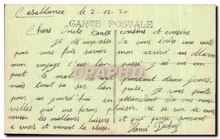 CPA Marseille Rue de la Republique — Verso