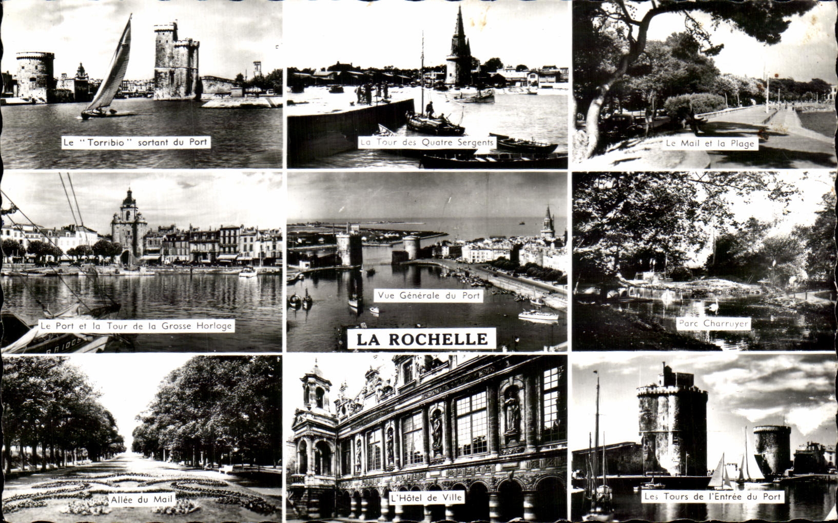 La Rochelle — Vue panoramique avec port, tours et parc — Éditions Gaby, Nantes