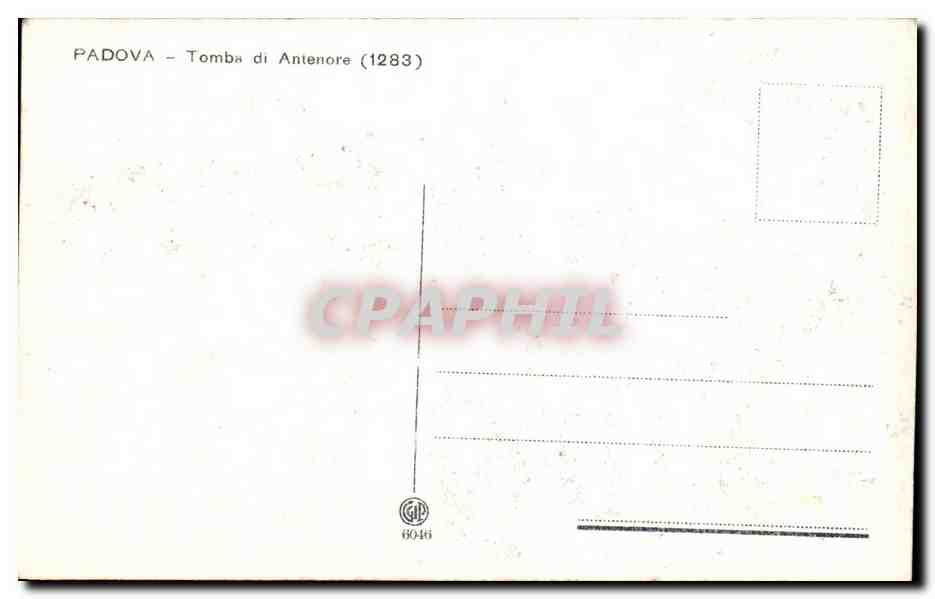 CPA Padova Tomba di Antenore 1283 — Rückseite