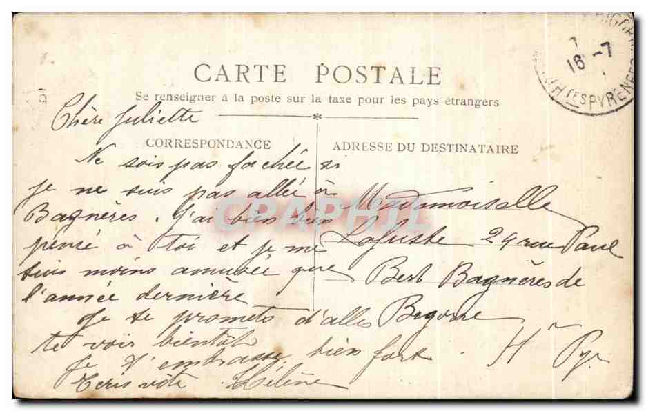 Pau — Façade principale du château — C.C. (éditeur) — Verso