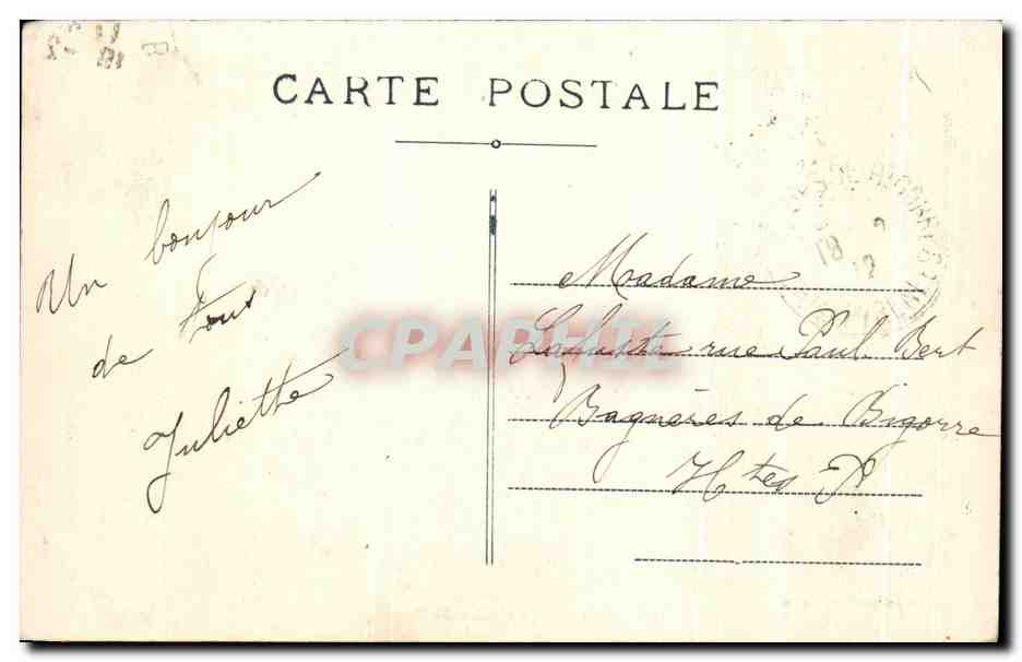 PAU — La Chaîne des Pyrénées — Édition Galeries Modernes, n°19 — Verso