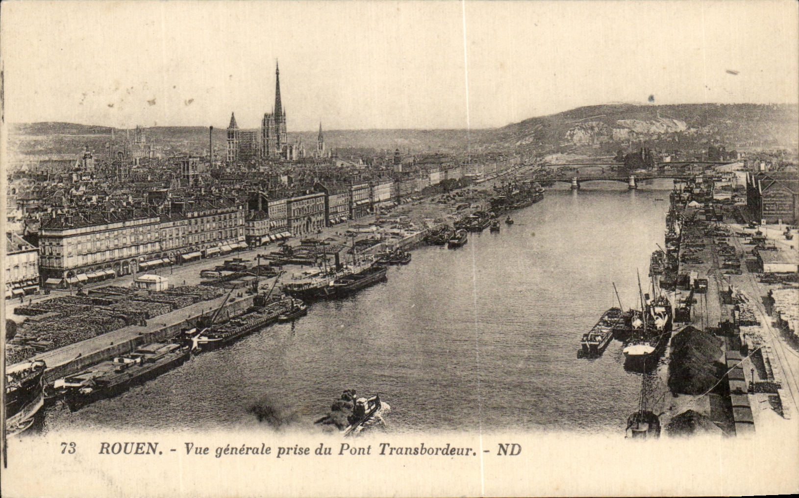 CPA Rouen Vue Generale prise du Pont Transbordeur