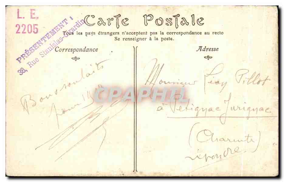 CPA Rouen L'Hotel Bourgtheroule — Verso