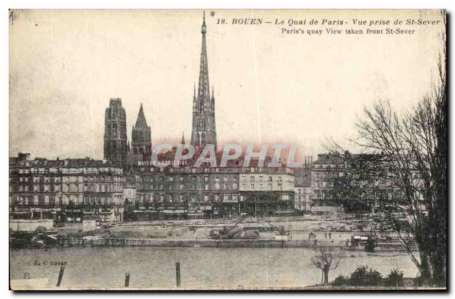 CPA Rouen Le Quai de Paris Vue prise de st Sever 