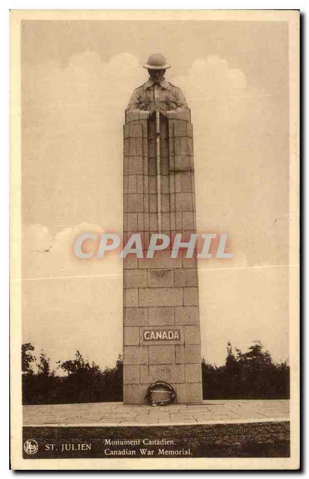 CPA Canada St Julien Monument Canadien Militaria 