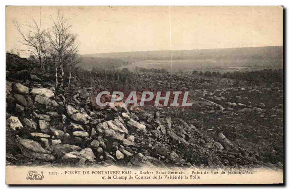 Bosque de Fontainebleau - Roca San Germain - Vista de la Juana de Arco y el Campo de Carreras de la Valle de la Solle