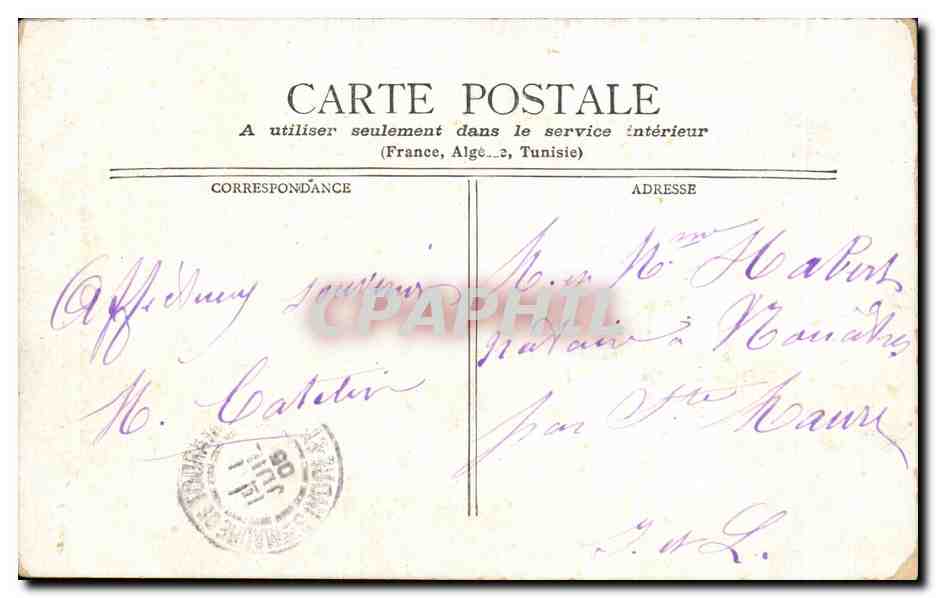 CPA Bordeaux Eglise Ste Croix — Verso