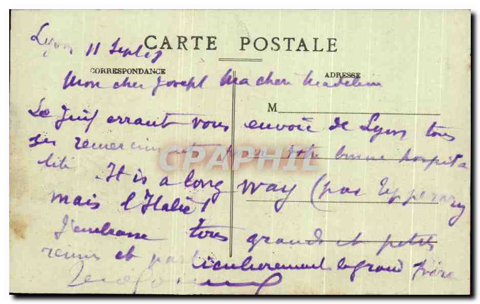 LYON — Place et Cathédrale Saint-Jean — E. R. n° 212 — Verso