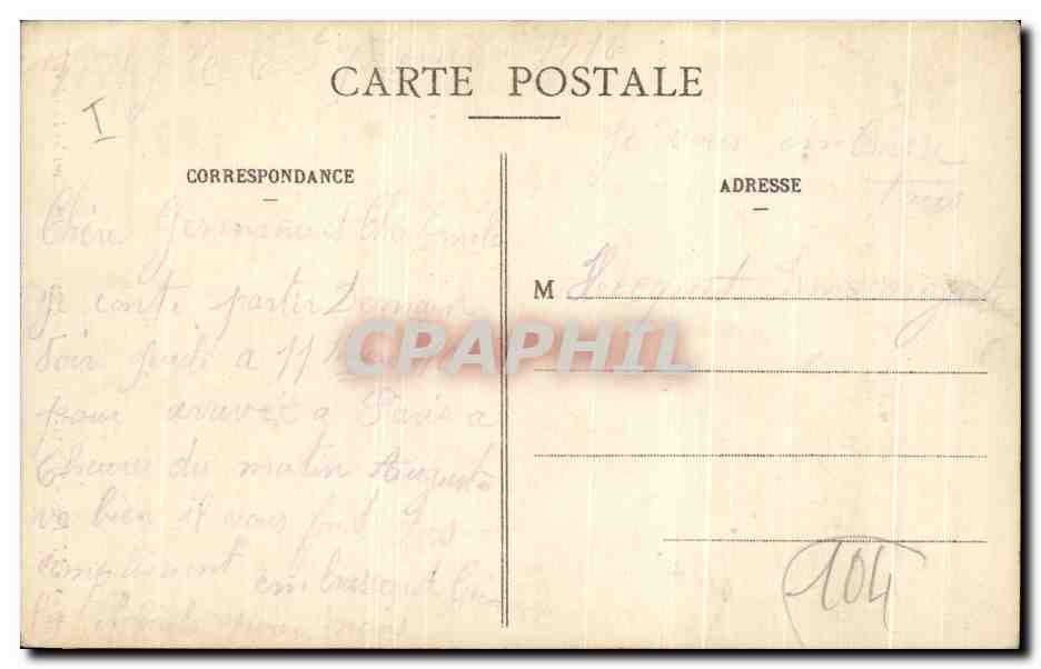 CPA Vichy Hopital Civil la Republique accueillant Vieillards — Verso