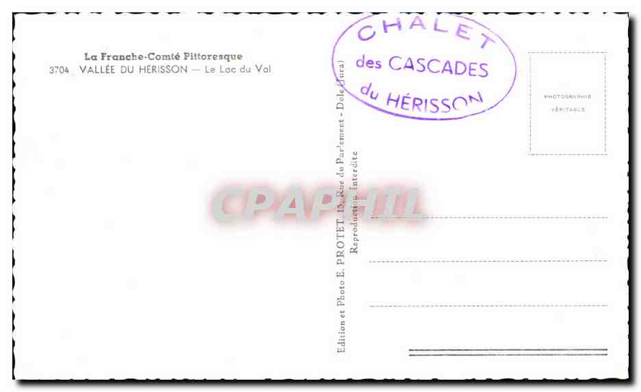 CPSM La Franche Comte Pittoreque Vallee Du Herisson Le Lac du Val — Rückseite