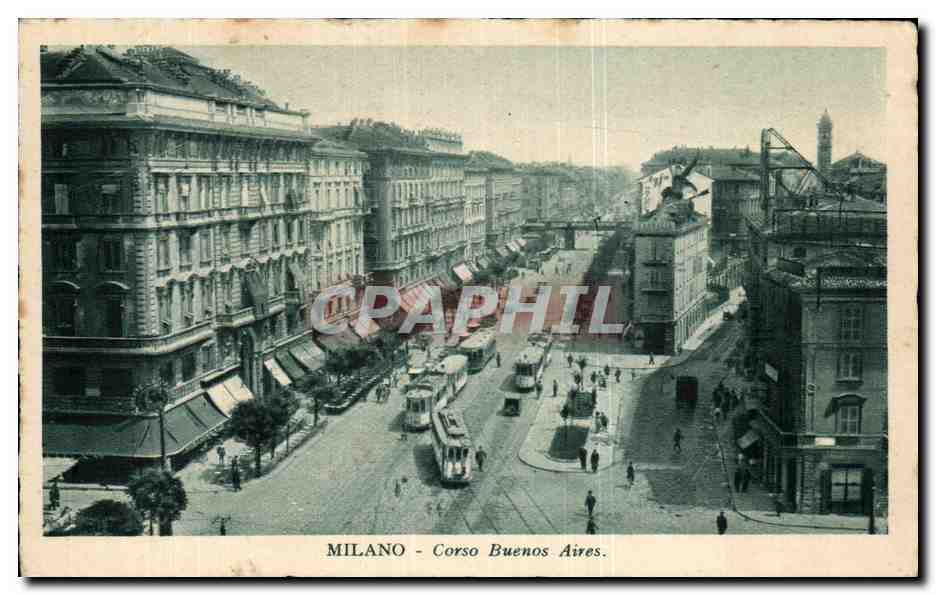 CPA Milano Corse Buenos Aires Tramway