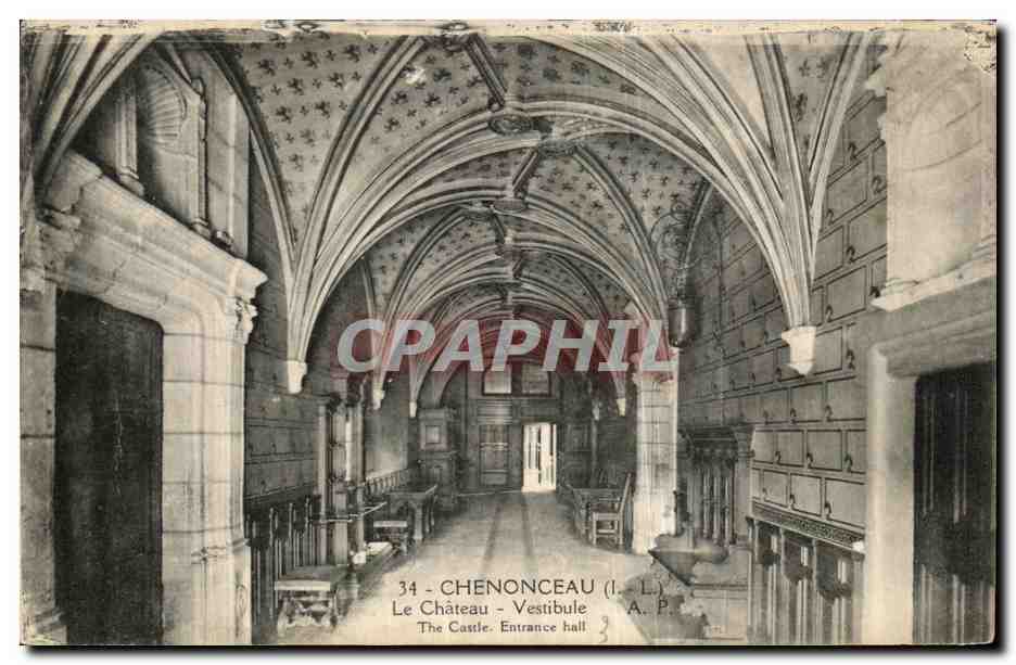CPA Chenonceau Le Chateau Vestibule 