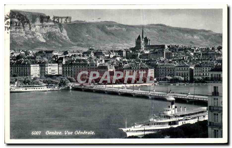 CPA Geneve Vue Generale Bateau