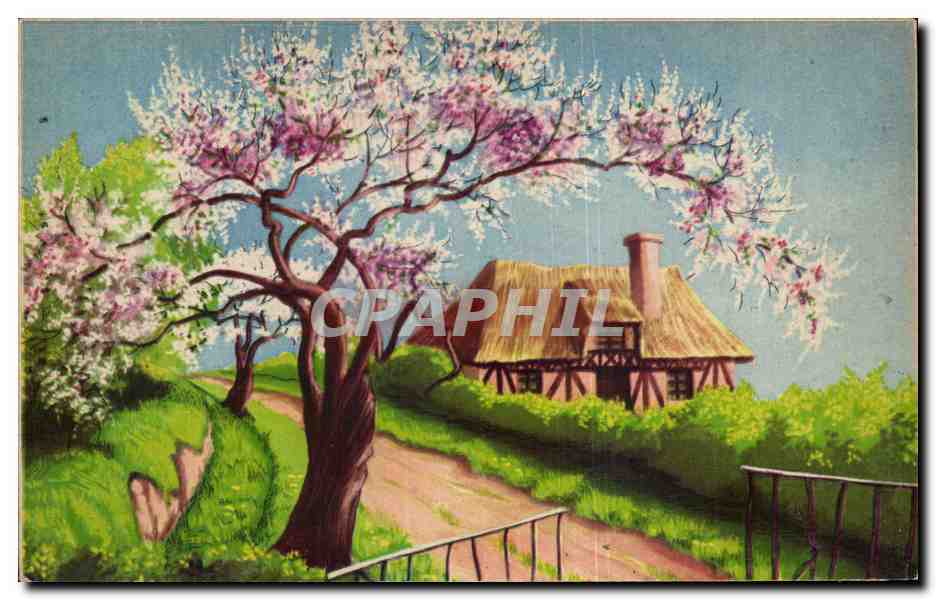 CPA Fantaisie Maison a la campagne 