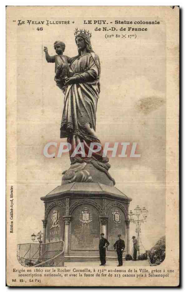 CPA Le Puy Statue Colossale de N D de France
