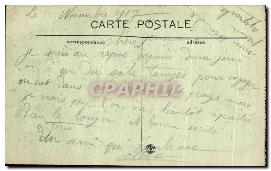 Perdun — La Rue des Hauts Degrés après le bombardement — éditeur : L. Vaugrenard, n° 17 — Verso