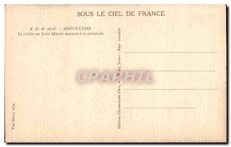 Angoulême — La vieille rue Saint-Martin montant à la cathédrale — Éditions Charentaises d'Art, Jarnac — Reverso