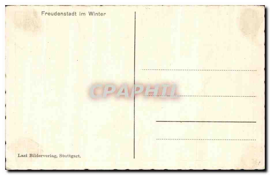 CPA Freudenstadt im Winter — Verso
