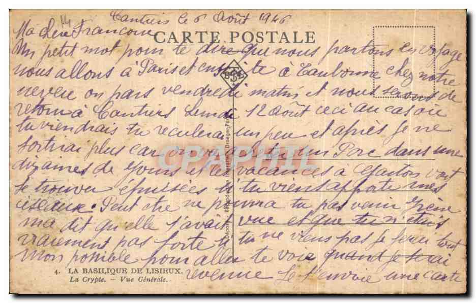 La Basilique de Lisieux — Vue Générale — Éditeur : La Crypte, n°4 — Rückseite