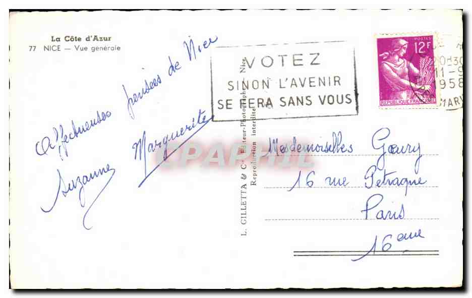 CPSM La Cote d'Azur Vue generale — Rückseite
