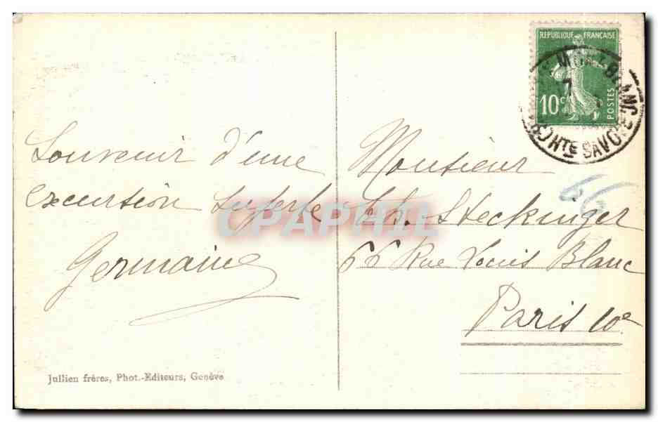 CPA Chamonix Les Grands Mulets et le Dome du Gouter — Verso