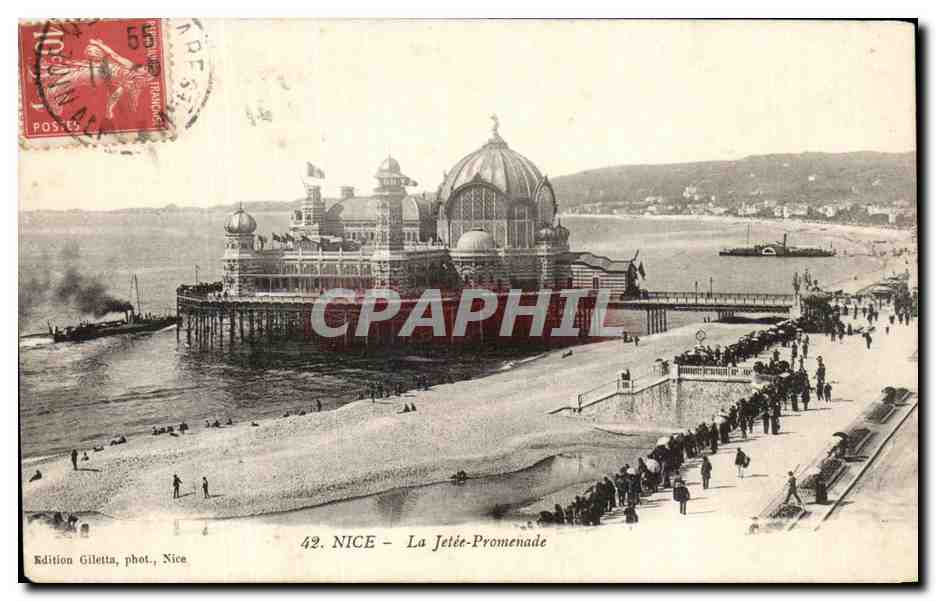 CPA Nice La Jetee Promenade Bateau