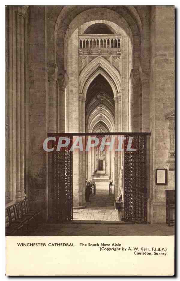 Winchester Cathedral — The South Nave Aisle — Copyright by A. W. Kerr, F.J.B.P., Coulsdon, Surrey