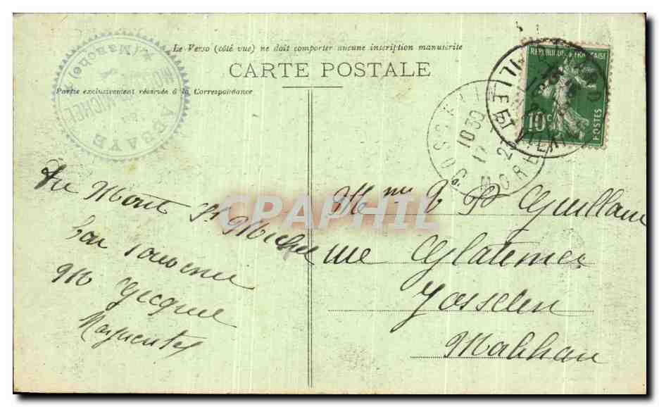 Mont-Saint-Michel — Gran Marea durante un Día de Tormenta — J.P. 118 — Edición especial en la Abadía — Reverso