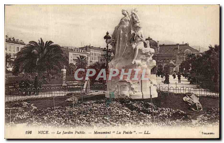 CPA Nice Le Jardin Public Monument La Poesie