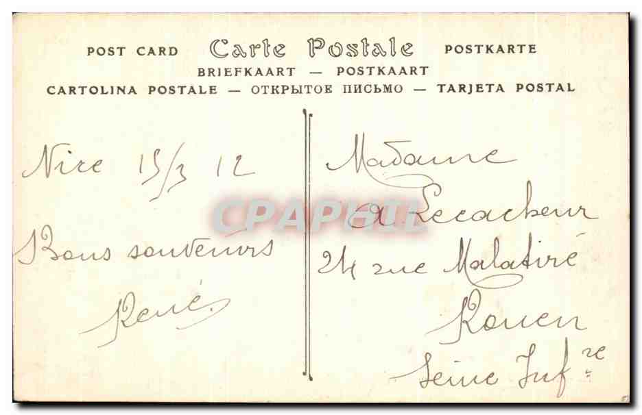 CPA Nice Jardin Public Poesie Pastorale — Back