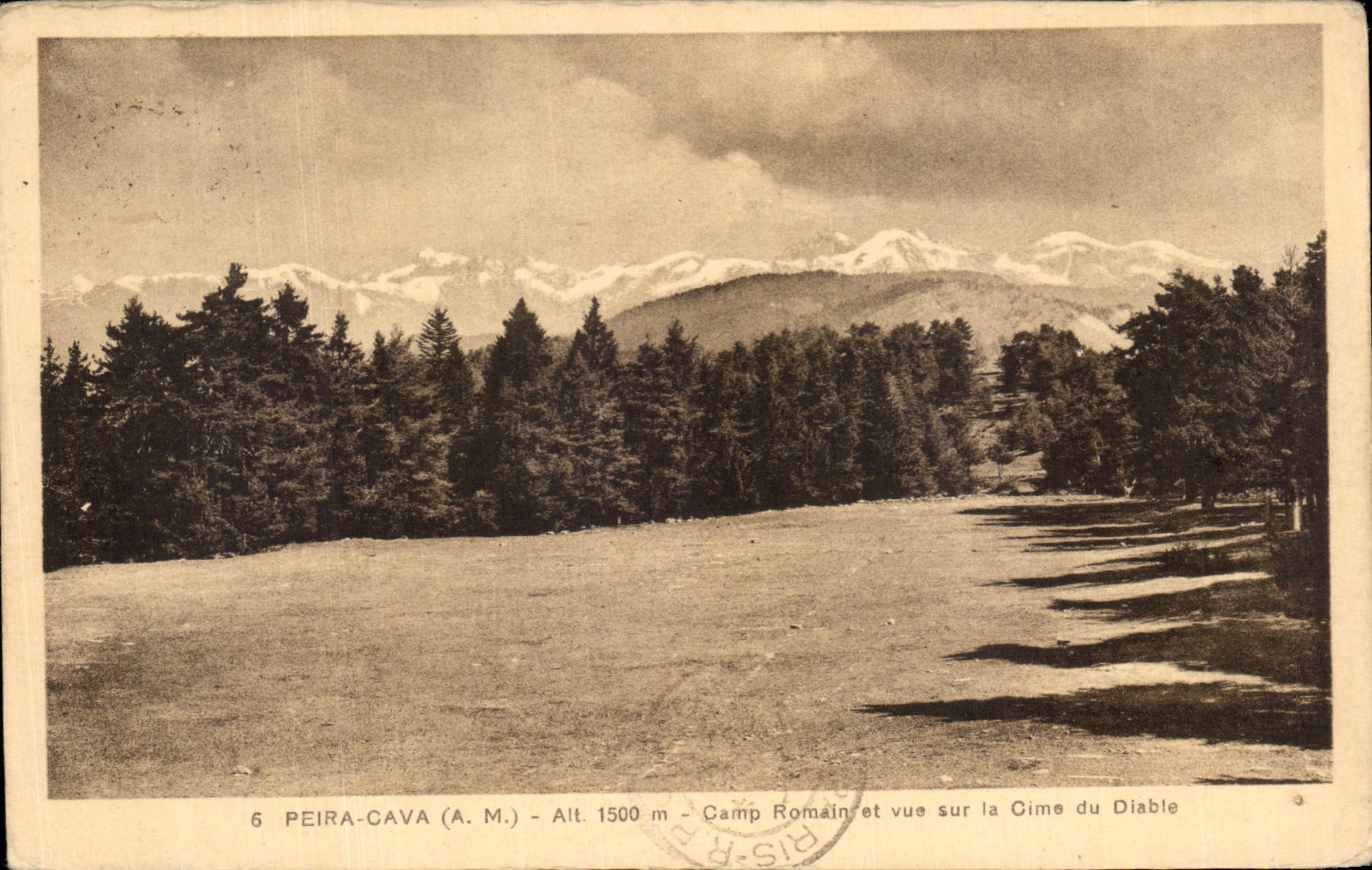 CPA Peira Cava Camp Romain et vue sur la Cime du Diable