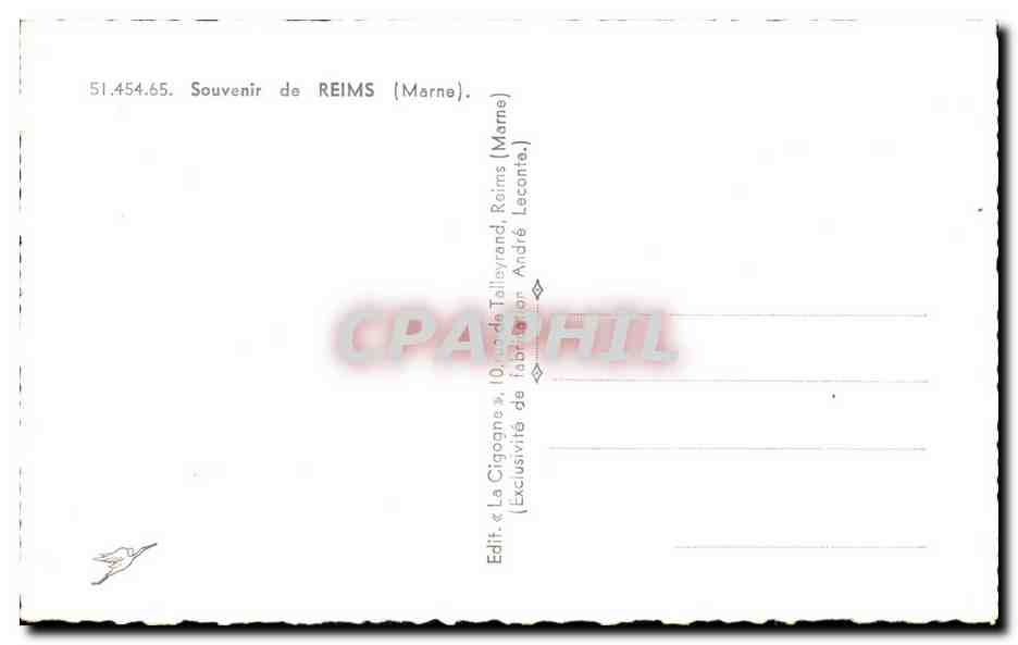 CPSM Reims Champagne  — Verso