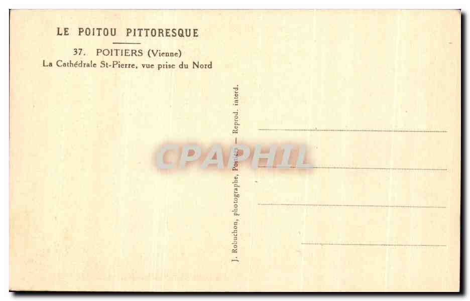 Poitiers — Cathédrale Saint-Pierre, vue prise du Nord — J. Rolouchon, photographie — Verso