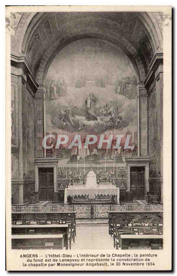 CPA Angers L'Hotel Dieu L'interieur de la Chapelle la Peinture du Fond est de Lenepveu