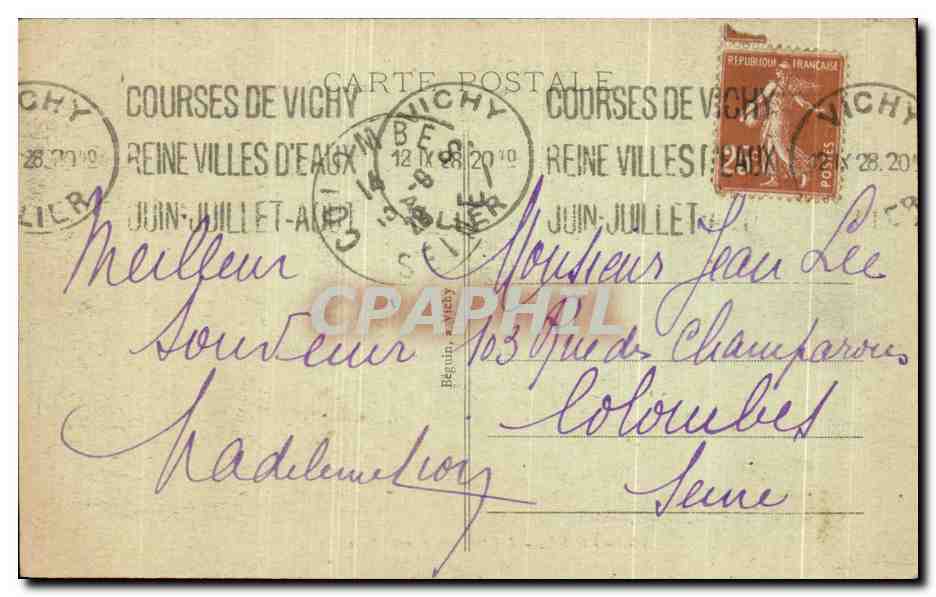Vichy - Les Grands Parcs (Paysage) — Ideal, n° 406 — Verso