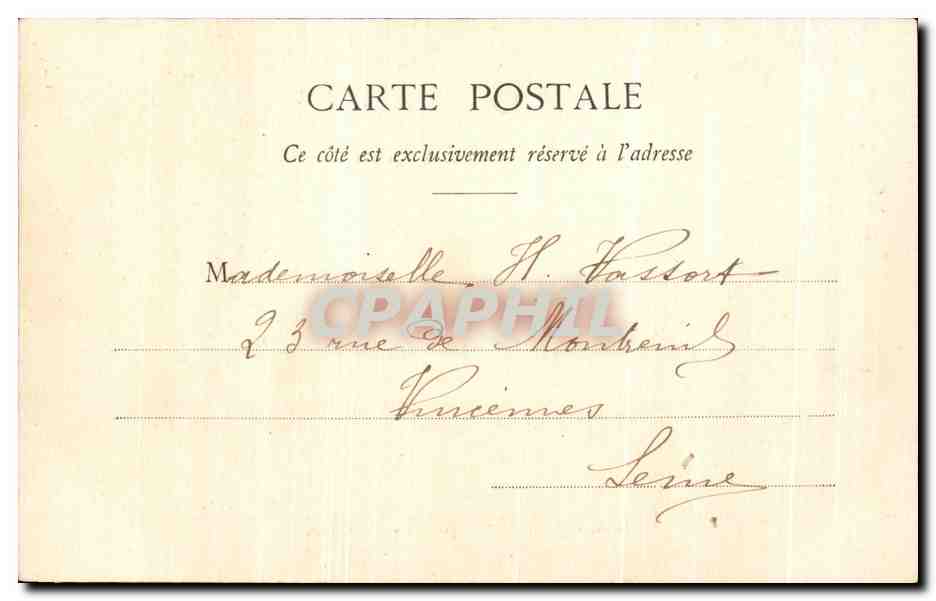 CPA Paris Bois de Boulogne La cascade — Verso