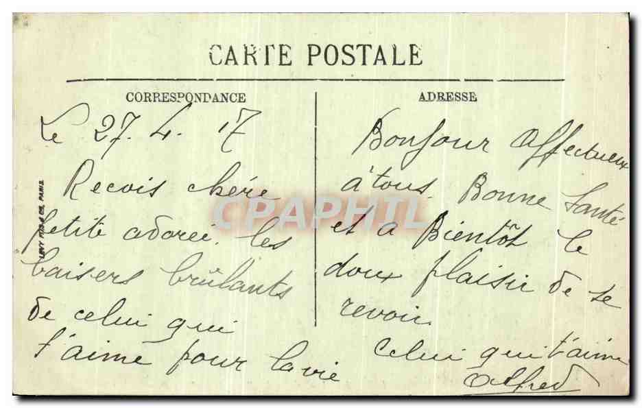 CPA La place de la Republique et le Chateau Belfort — Verso