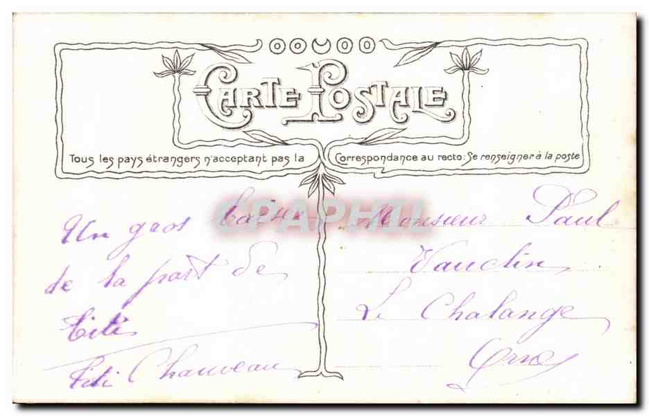 CPA Fantaisie Enfant Fleurs — Rückseite