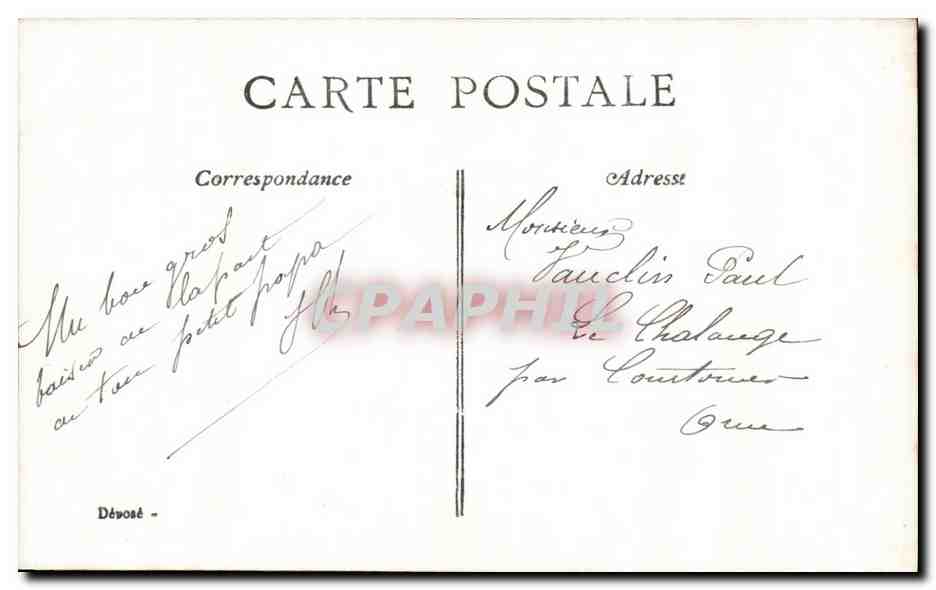 CPA Fantaisie Enfant — Rückseite