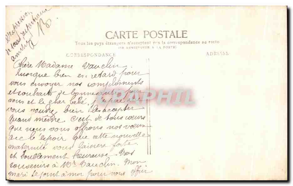 CPA Fantaisie Femme et bebe Enfant — Verso