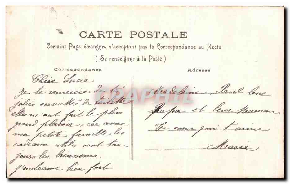 CPA Fantaisie Femme  — Rückseite
